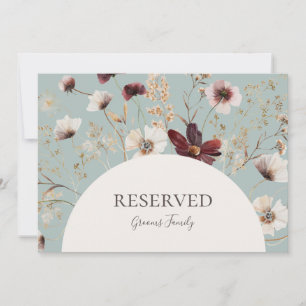 Copper Burgundy Wildflower   Teal Reserved Sign