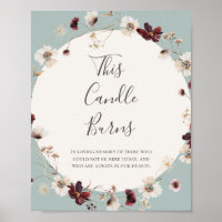 Copper Burgundy Wildflower Teal This Candle Burns