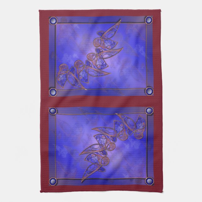 Copper Butterflies Kitchen Towel (Vertical)