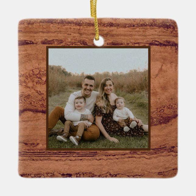 Copper Canyon Granite, amber gold Sedona mountains Ceramic Ornament (Front)