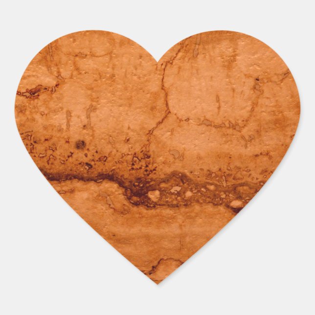 Copper Canyon Granite, amber gold Sedona mountains Heart Sticker (Front)