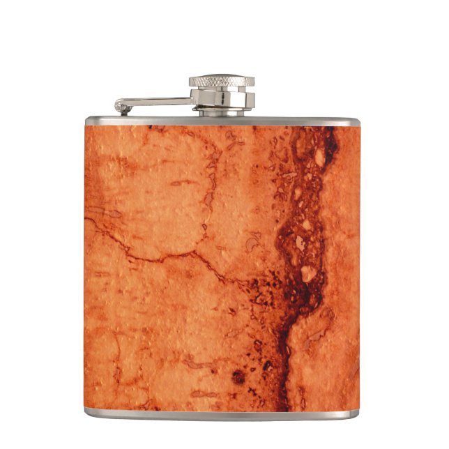 Copper Canyon Granite, amber gold Sedona mountains Hip Flask (Front)