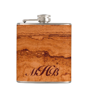 Copper Canyon Granite, amber gold Sedona mountains Hip Flask