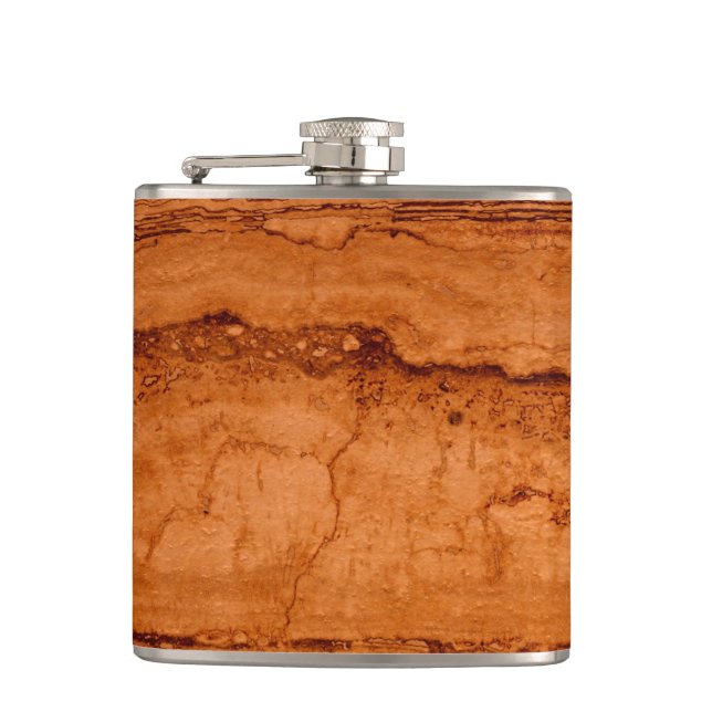 Copper Canyon Granite, amber gold Sedona mountains Hip Flask (Front)