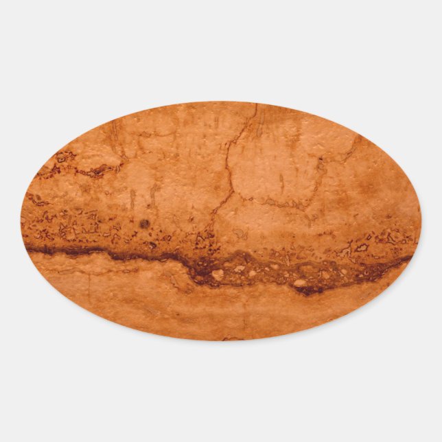 Copper Canyon Granite, amber gold Sedona mountains Oval Sticker (Front)