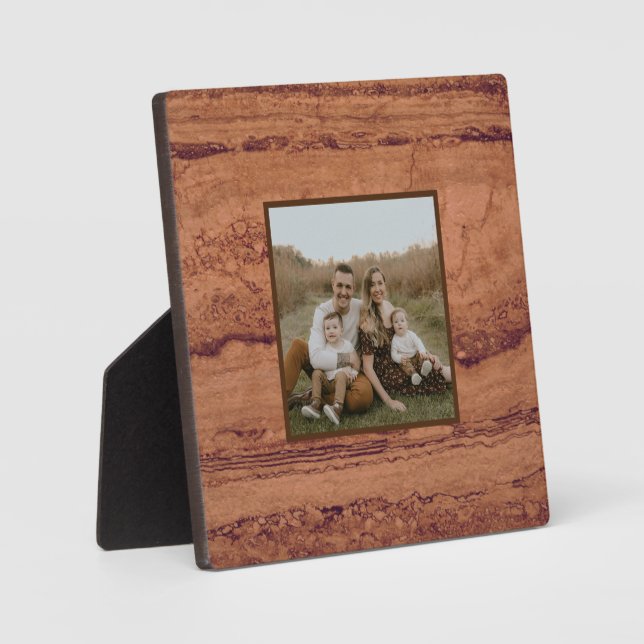 Copper Canyon Granite, amber gold Sedona mountains Plaque (Front)