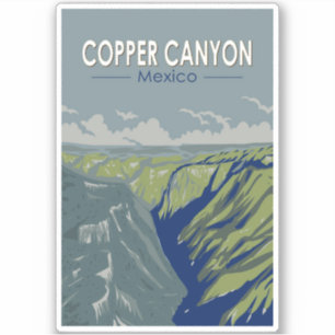 Copper Canyon Mexico Travel Art Vintage