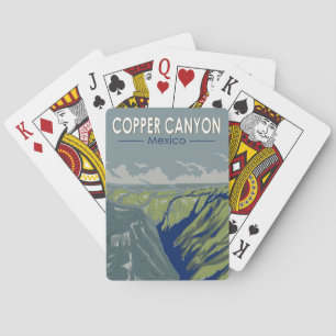 Copper Canyon Mexico Travel Art Vintage Playing Cards