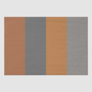 Copper Caramel and Grey Vertical Stripes Tissue Paper