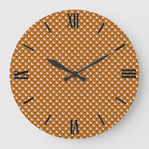 copper coloured, metallic look, studded grid large clock