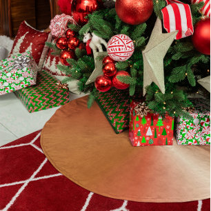 Copper Coloured Metallic Style Gradient Brushed Polyester Tree Skirt