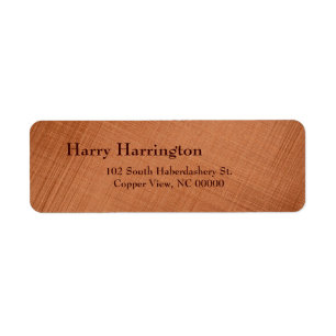 Copper Coloured Return Address Label