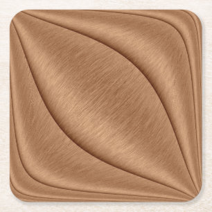Copper Contour Square Paper Coaster
