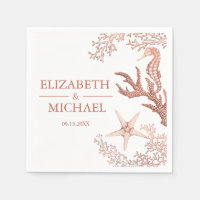 Copper Coral Starfish Seahorse Beach Wedding