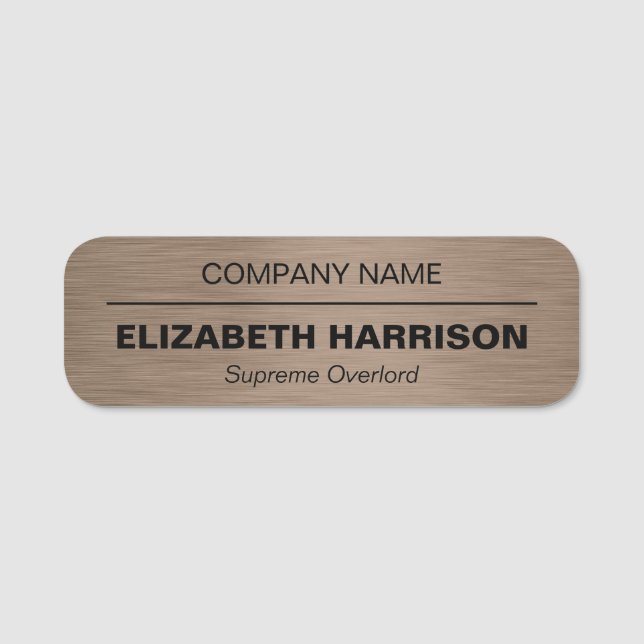 Copper Corporate Name Tag (Front)