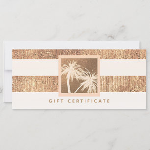 Copper & Cream Tropical Palm Tree Gift Certificate