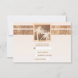 Copper & Cream Tropical Palm Trees Modern RSVP