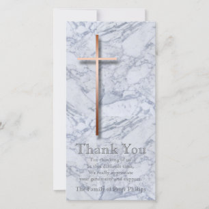 Copper Cross Marble 1 Sympathy Thank You Card