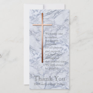 Copper Cross Marble 2 Sympathy Thank You Card