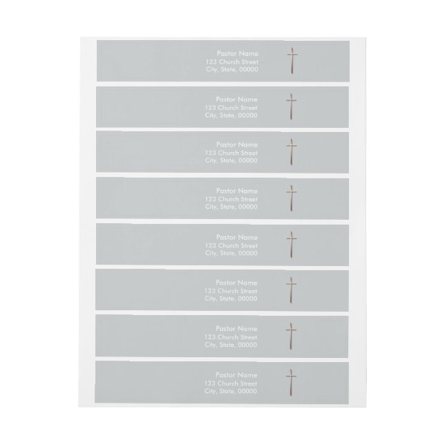 Copper Cross Shadow Christian Wraparound Labels (Sheet)