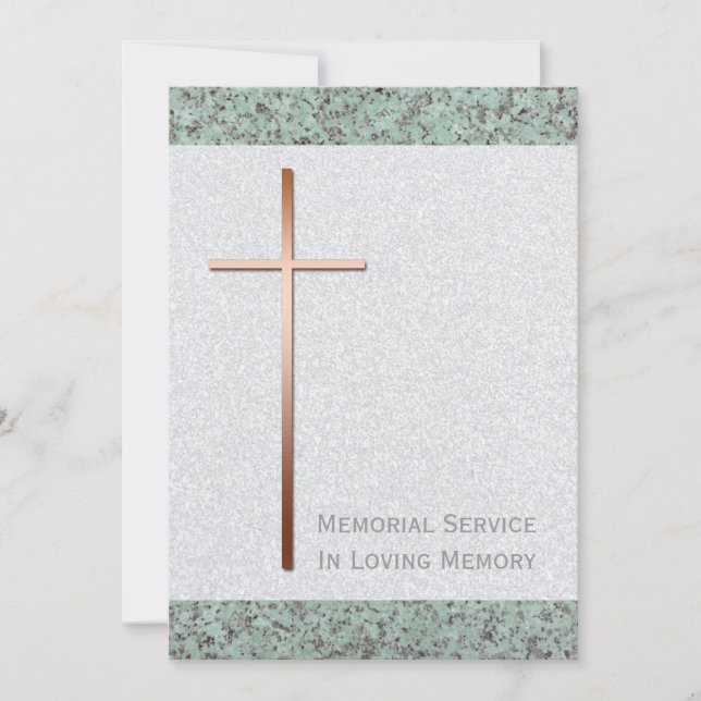 Copper Cross Stone 2 Funeral Announcement (Front)