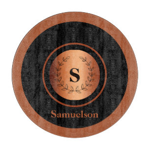 Copper Detailed Personalised Kitchen Cutting Board