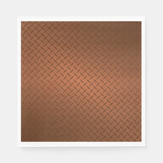 Copper Diamondplate Pattern Look Napkin (Front)