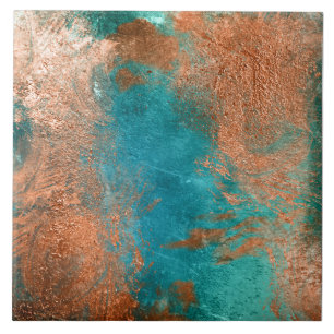 Copper Distressed Patina  Ceramic Tile