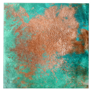 Copper Distressed Patina Ceramic Tile