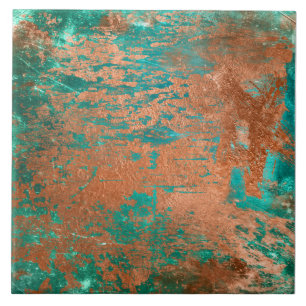 Copper Distressed Patina Ceramic Tile