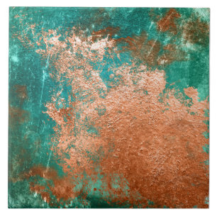 Copper Distressed Patina Ceramic Tile