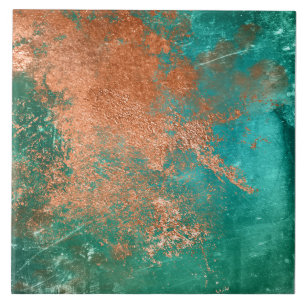 Copper Distressed Patina Ceramic Tile