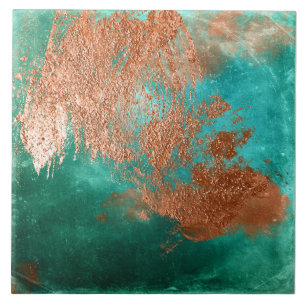 Copper Distressed Patina  Ceramic Tile