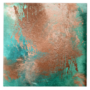 Copper Distressed Patina  Ceramic Tile