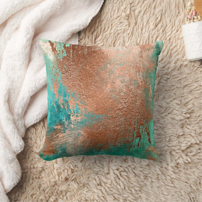 Copper Distressed Patina  Cushion (Blanket)