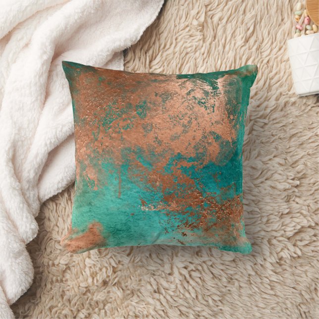 Copper Distressed Patina  Cushion (Blanket)