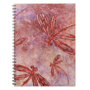 Copper Dragonflies on Hot Summer Sky Notebook