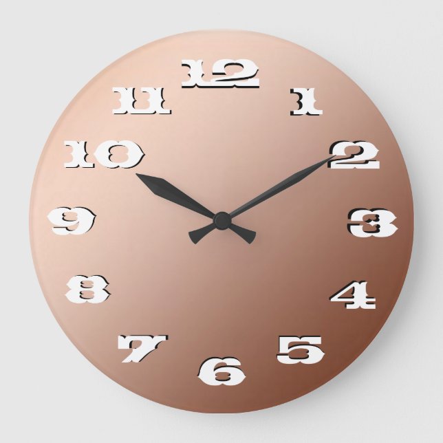 Copper elegance simplicity large clock (Front)