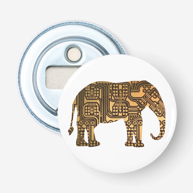 Copper Elephant Circuit Board Bottle Opener (Front)