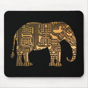 Copper Elephant Circuit Board Mouse Pad