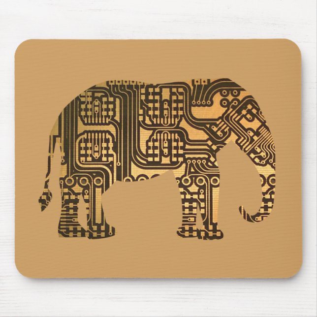 Copper Elephant Circuit Board Mouse Pad (Front)
