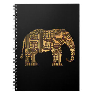 Copper Elephant Circuit Board Notebook
