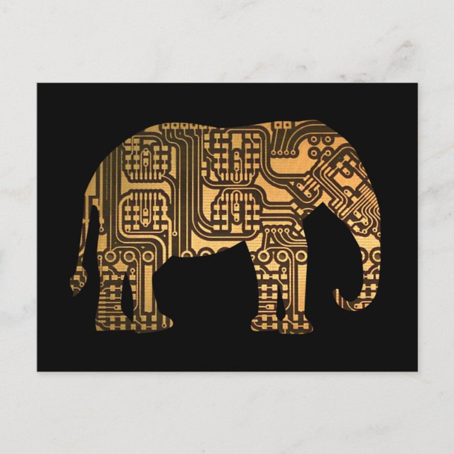 Copper Elephant Circuit Board Postcard (Front)