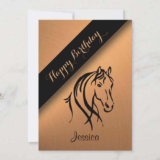 Copper Equine Birthday Party Invitation (Front)