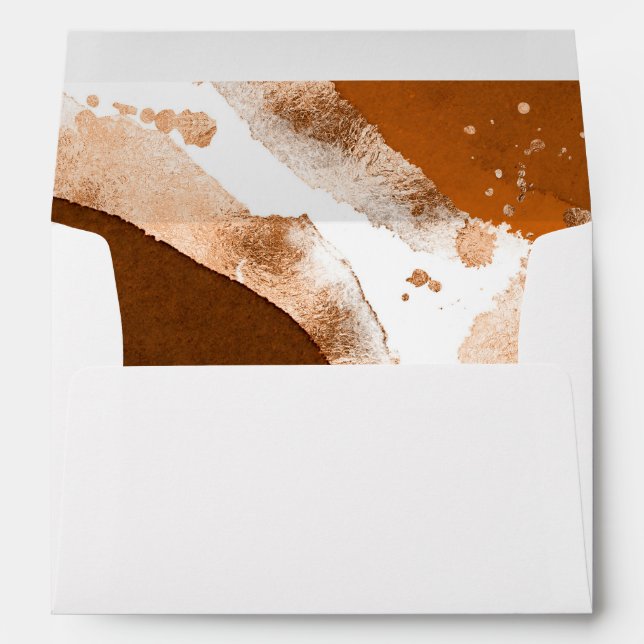Copper Faux Foil Shapes Watercolor Envelope (Back (Bottom))