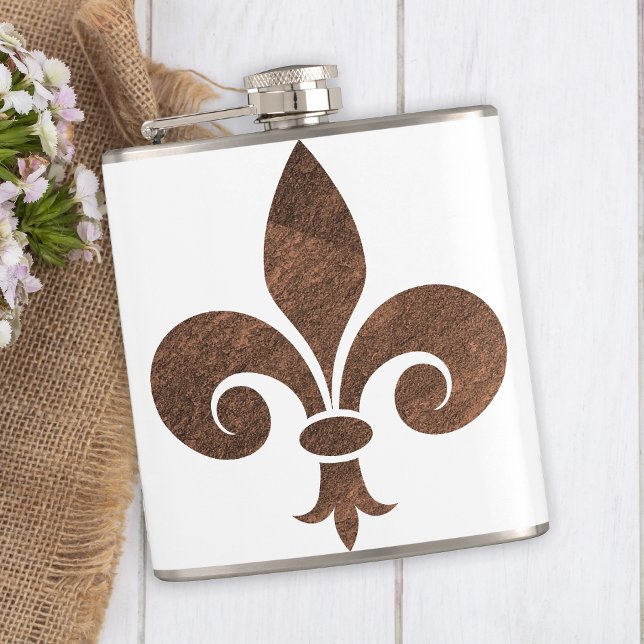 Copper Fleur De Lis Bar Gift Hip Flask (Creator Uploaded)