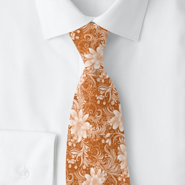 Copper Floral Batik Tie (Creator Uploaded)