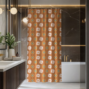 Copper Floral Curtain Pastel Boho Bathroom