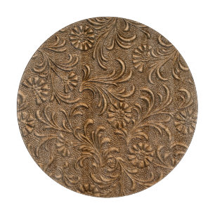Copper Floral: Embossed Panel Art. Cutting Board