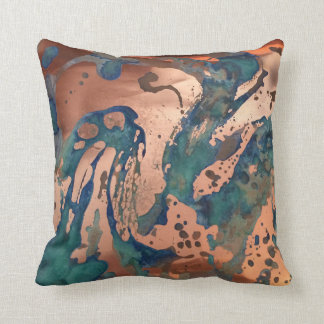 Copper (Foil) and Patina Throw Pillow